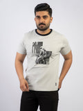 Lamorado Men Cotton Graphic Round Neck T-Shirt-Light Grey