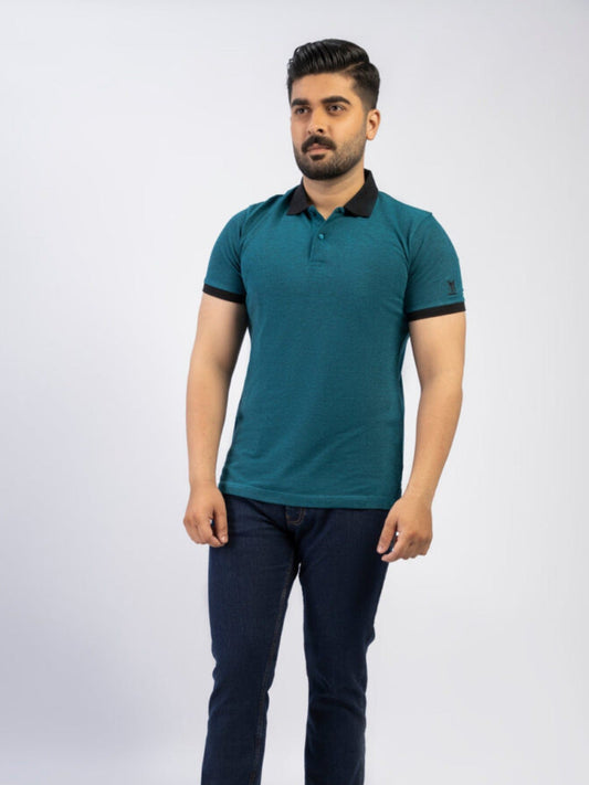 Lamorado Men Yarn Polo Shirt-Teal