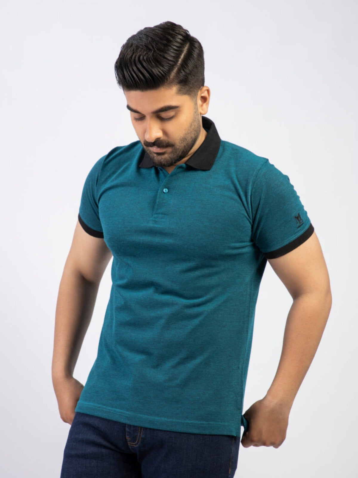 Lamorado Men Yarn Polo Shirt-Teal