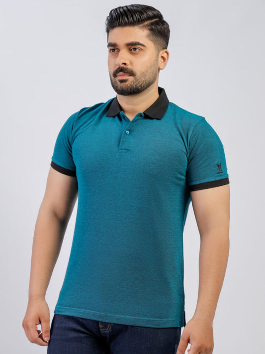 Lamorado Men Yarn Polo Shirt-Teal