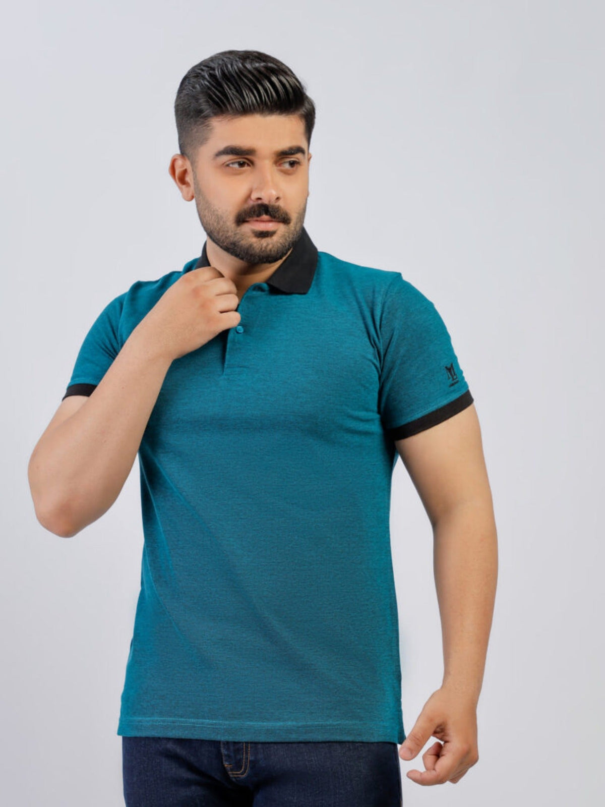 Lamorado Men Yarn Polo Shirt-Teal