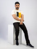 Lamorado Men Cotton Graphic Round Neck T-Shirt-Off White
