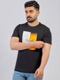 Lamorado Men Cotton Graphic Round Neck T-Shirt-Black