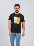 Lamorado Men Cotton Graphic Round Neck T-Shirt-Black