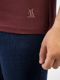 Lamorado Men Cotton Spandex Round Neck T-Shirt-Maroon