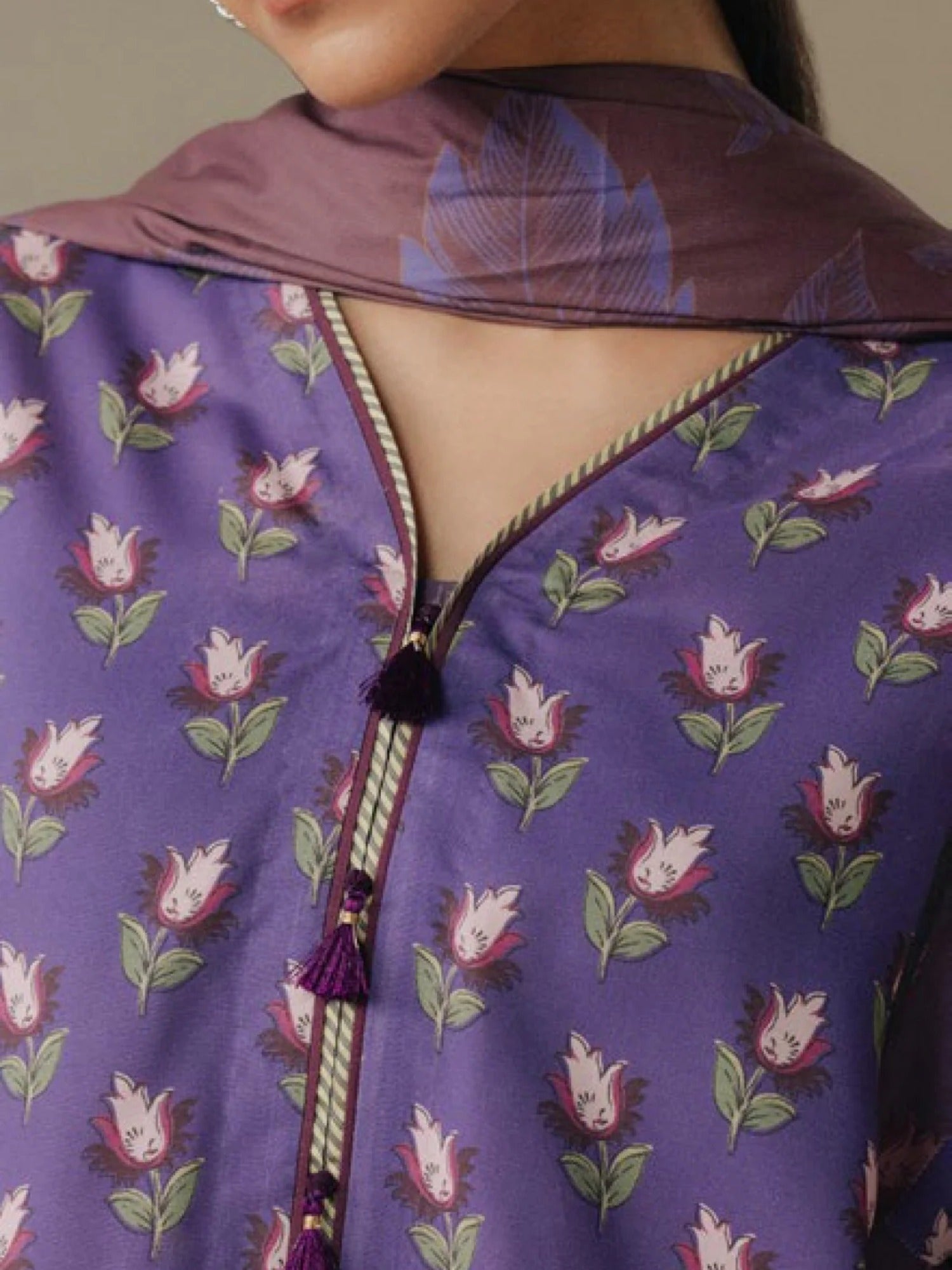 Coco By Zara Shahjahan Linen Printed Unstitched 3-Piece Suit-Soft Current-7A