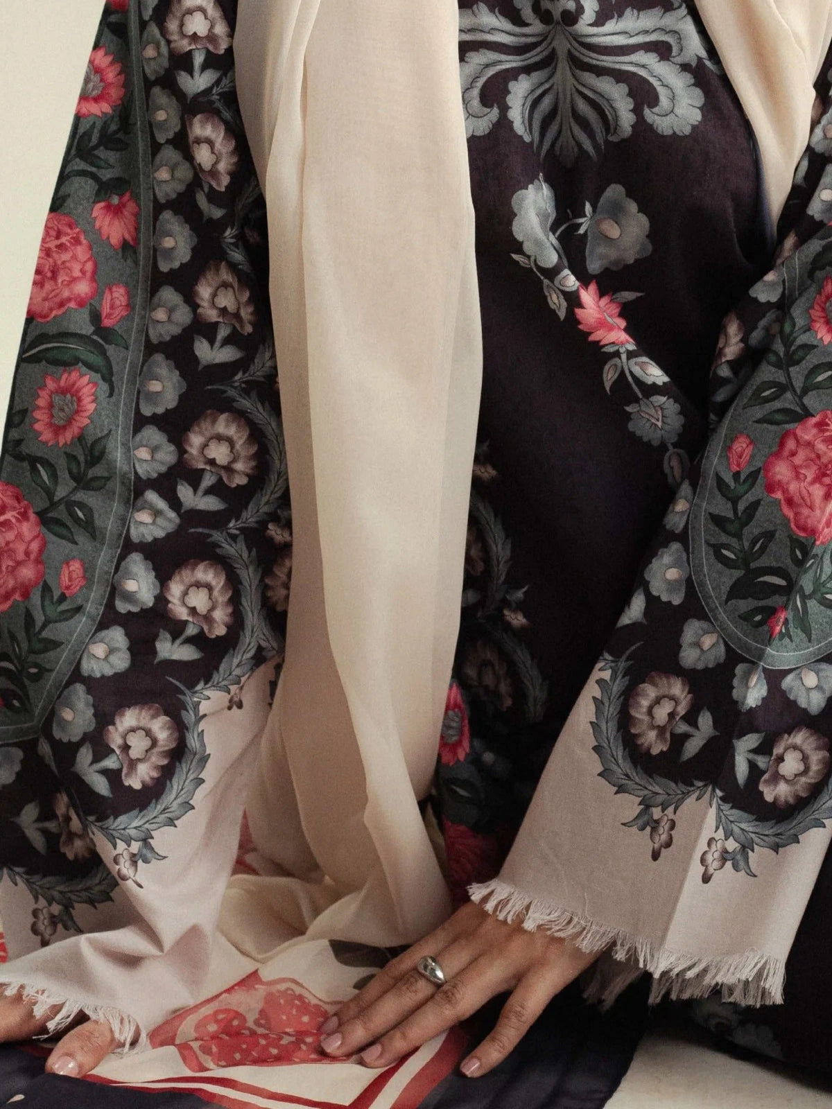 Coffee Brown-Coco By Zara Shahjahan Cambric Printed Unstitched 3-Piece Suit-Sol-9B