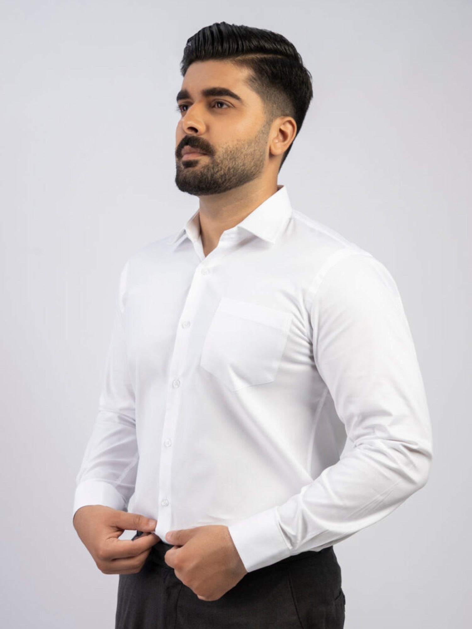 Lamorado Men Cotton Formal Shirt-White
