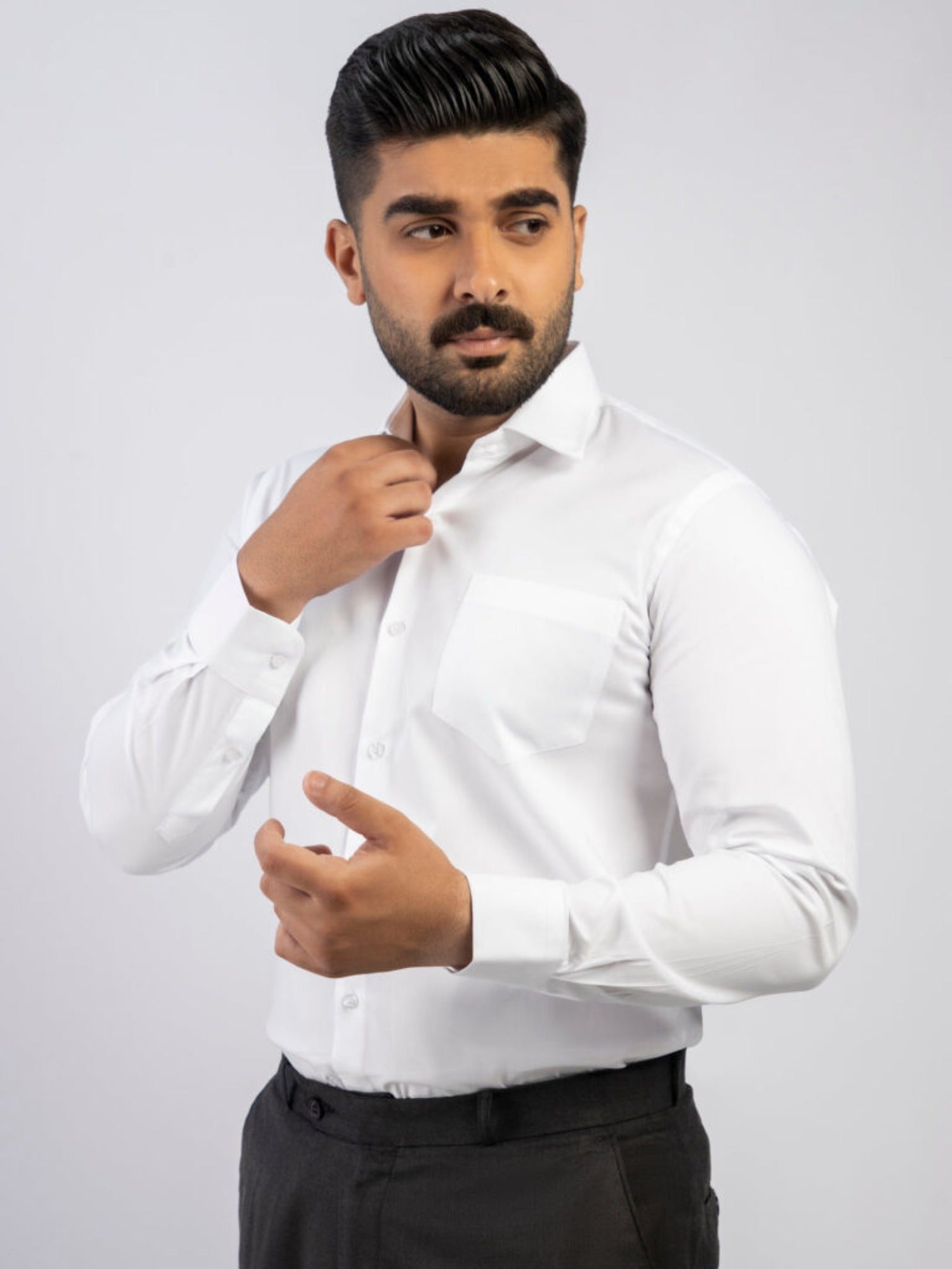 Lamorado Men Cotton Formal Shirt-White