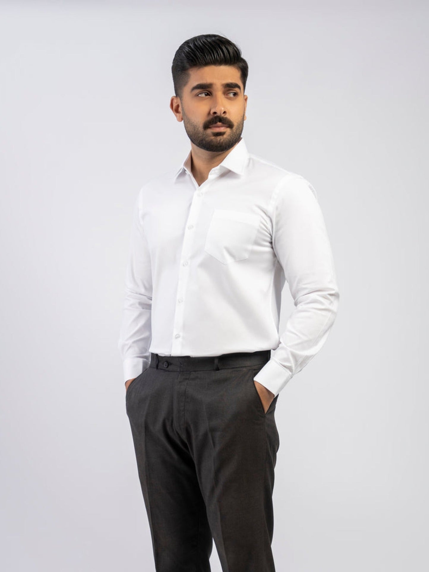 Lamorado Men Cotton Formal Shirt-White