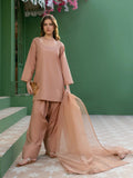 Pink-Hani & Umaima Cotton Embroidered Stitched 3-Piece Suit-Lilly