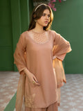Pink-Hani & Umaima Cotton Embroidered Stitched 3-Piece Suit-Lilly