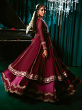 Purple-Hani & Umaima Chiffon Embroidered Pishwas-Zimal