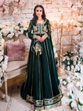 Green-Hani & Umaima Chiffon Embroidered Pishwas-Noor