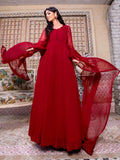 Maroon-Hani & Umaima Chiffon Pishwas-Laila