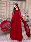 Maroon-Hani & Umaima Chiffon Pishwas-Laila