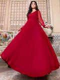 Maroon-Hani & Umaima Chiffon Pishwas-Laila