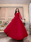 Maroon-Hani & Umaima Chiffon Pishwas-Laila