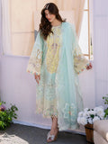 Blue and Cream-Binilyas Lawn Embroidered Unstitched 3-Piece Suit-216 - B