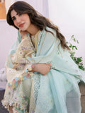 Blue and Cream-Binilyas Lawn Embroidered Unstitched 3-Piece Suit-216 - B