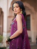 Purple-Binilyas Lawn Embroidered Unstitched 3-Piece Suit-405 - B