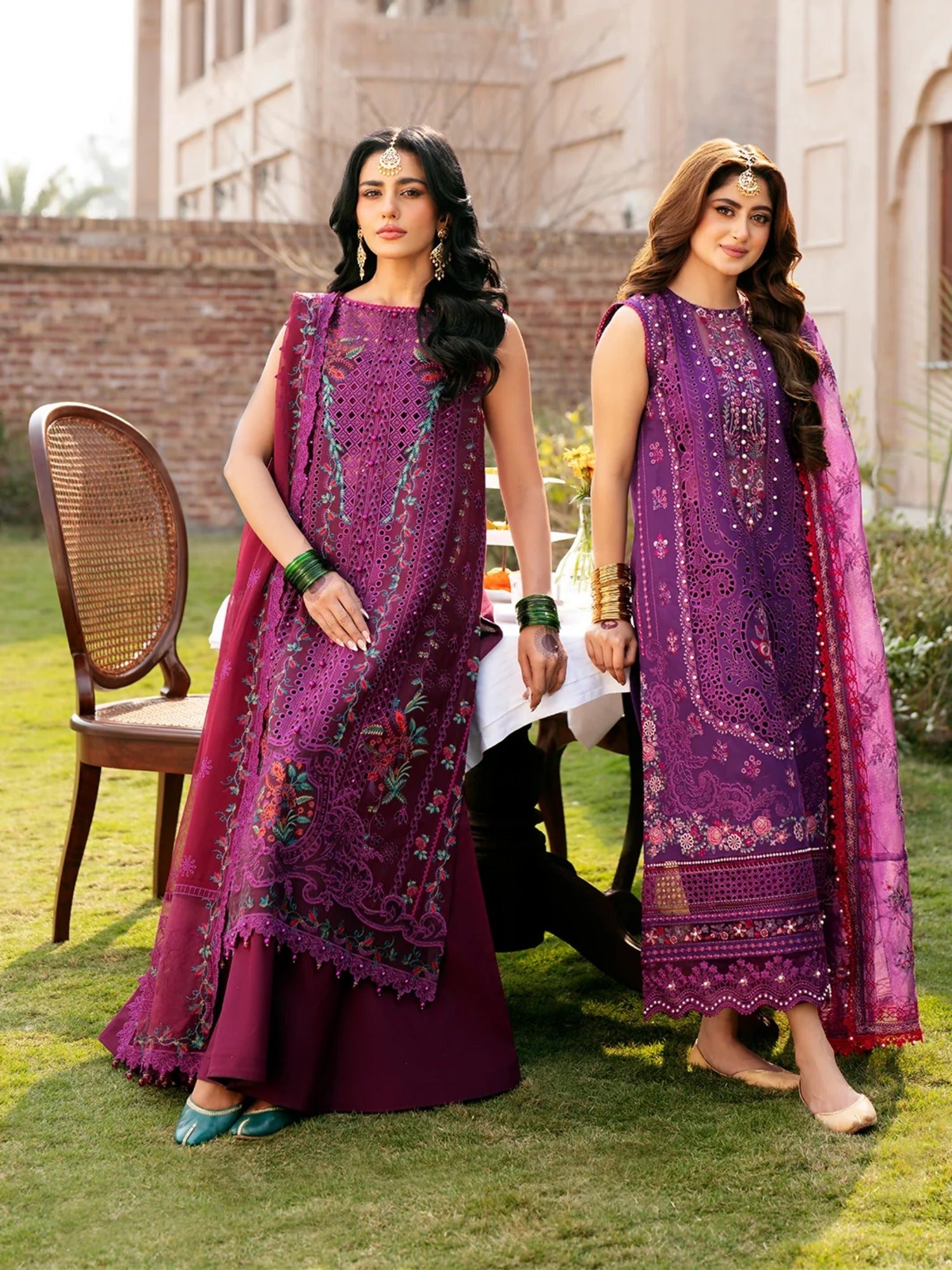 Purple-Binilyas Lawn Embroidered Unstitched 3-Piece Suit-405 - B