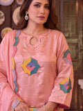 Pink Duas Boutique Sheesha Silk Embroidered Stitched 3-Piece Suit-Rainbow Rose