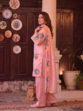 Pink Duas Boutique Sheesha Silk Embroidered Stitched 3-Piece Suit-Rainbow Rose