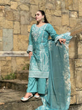 Blue-MH Cloth House Lawn Embroidered Stitched 3-Piece Suit-Anchal
