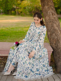 Blue and white-MH Cloth House Cotton Lawn Printed Stitched 2-Piece Suit-Azure Grace