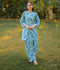 MH Cloth House Cotton Lawn Printed Stitched 2-Piece Suit-Blue Haze