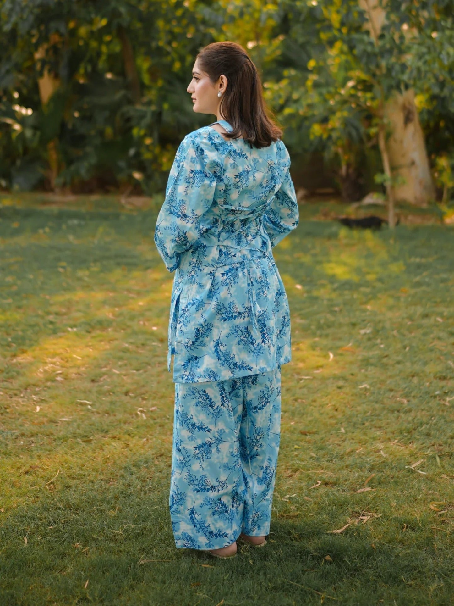 Blue-MH Cloth House Cotton Lawn Printed Stitched 2-Piece Suit-Blue Haze
