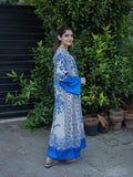 Blue-MH Cloth House Blended Lawn Printed Stitched Shirt-Blue Sapphire