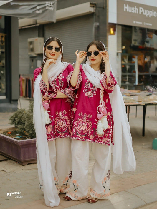Mulberry Tawakal Closet Cotton Embroidered Stitched 3-Piece Suit-Mulbury Bloom