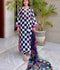 MH Cloth House Blended Lawn Embroidered Stitched 3-Piece Shirt-Checkmate Charm