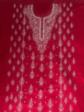 Red-Fehm Lawn Embroidered Unstitched 3-Piece Suit