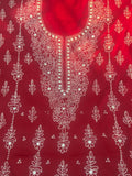 Red-Fehm Lawn Embroidered Unstitched 3-Piece Suit