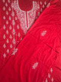 Red-Fehm Lawn Embroidered Unstitched 3-Piece Suit