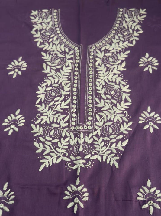 Purple-Fehm Lawn Embroidered Unstitched 3-Piece Suit