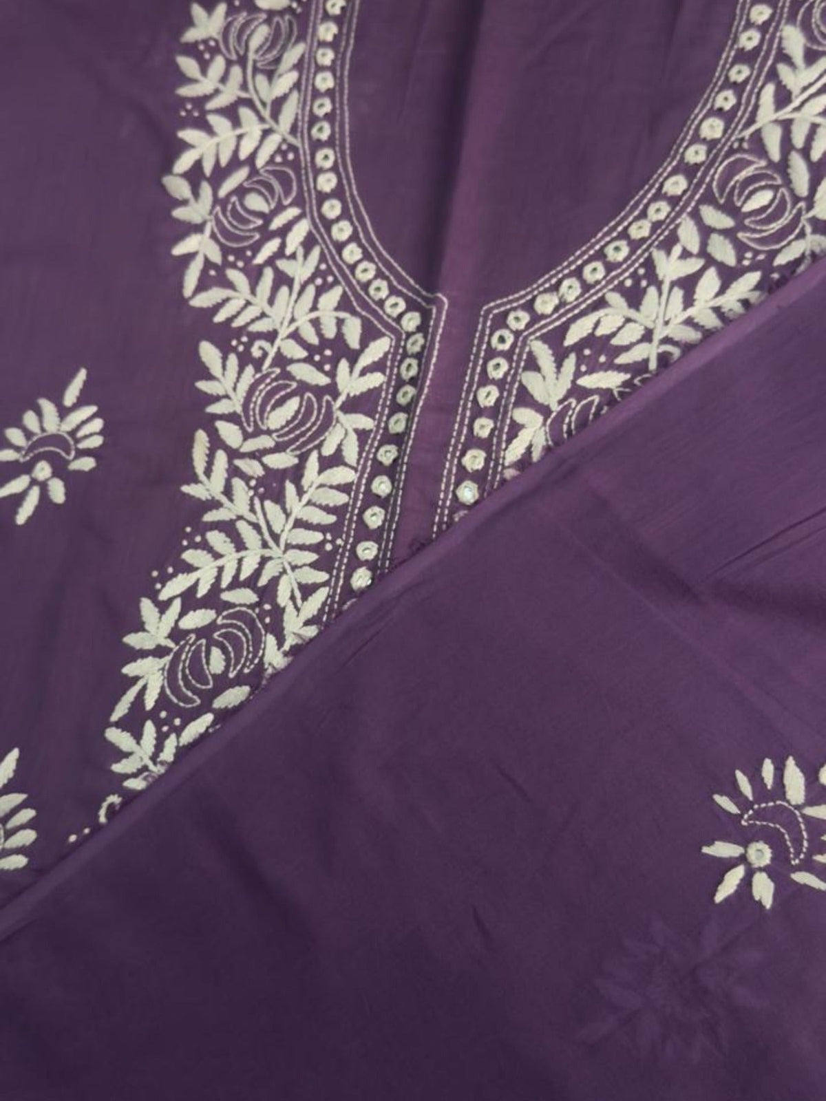 Purple-Fehm Lawn Embroidered Unstitched 3-Piece Suit