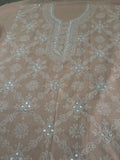 Peach-Fehm Lawn Embroidered Unstitched Shirt