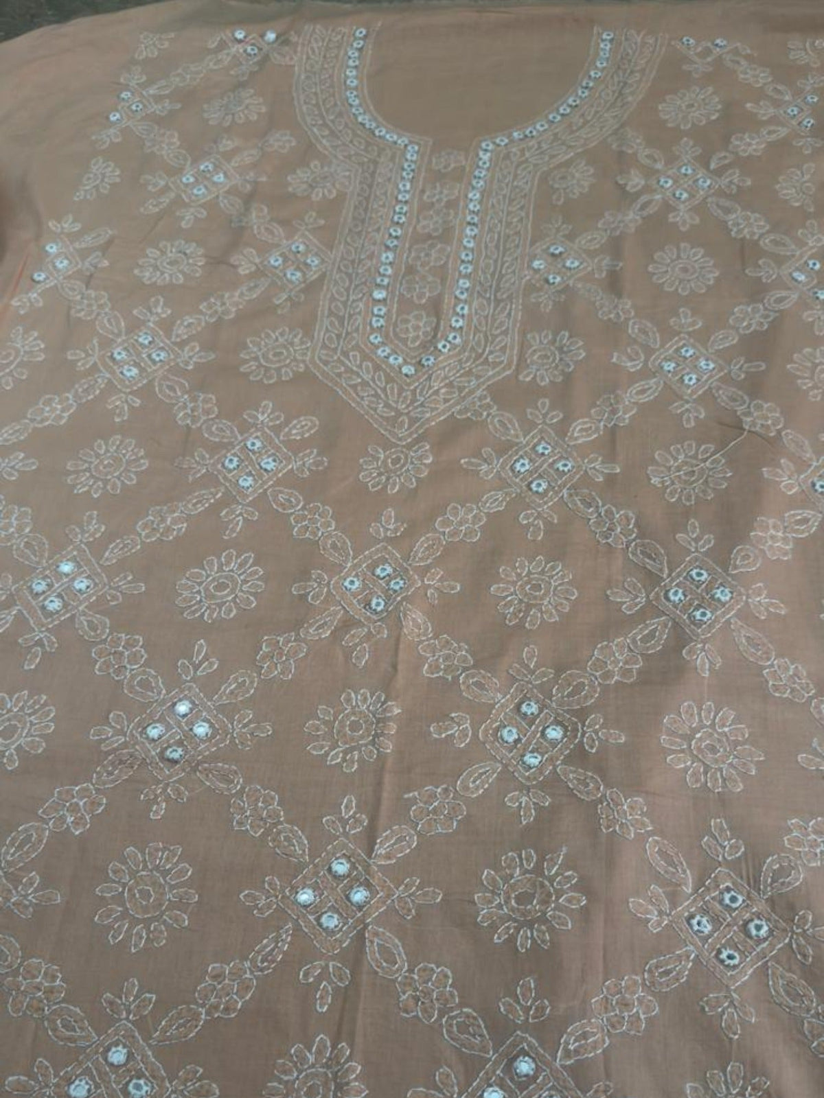 Peach-Fehm Lawn Embroidered Unstitched Shirt