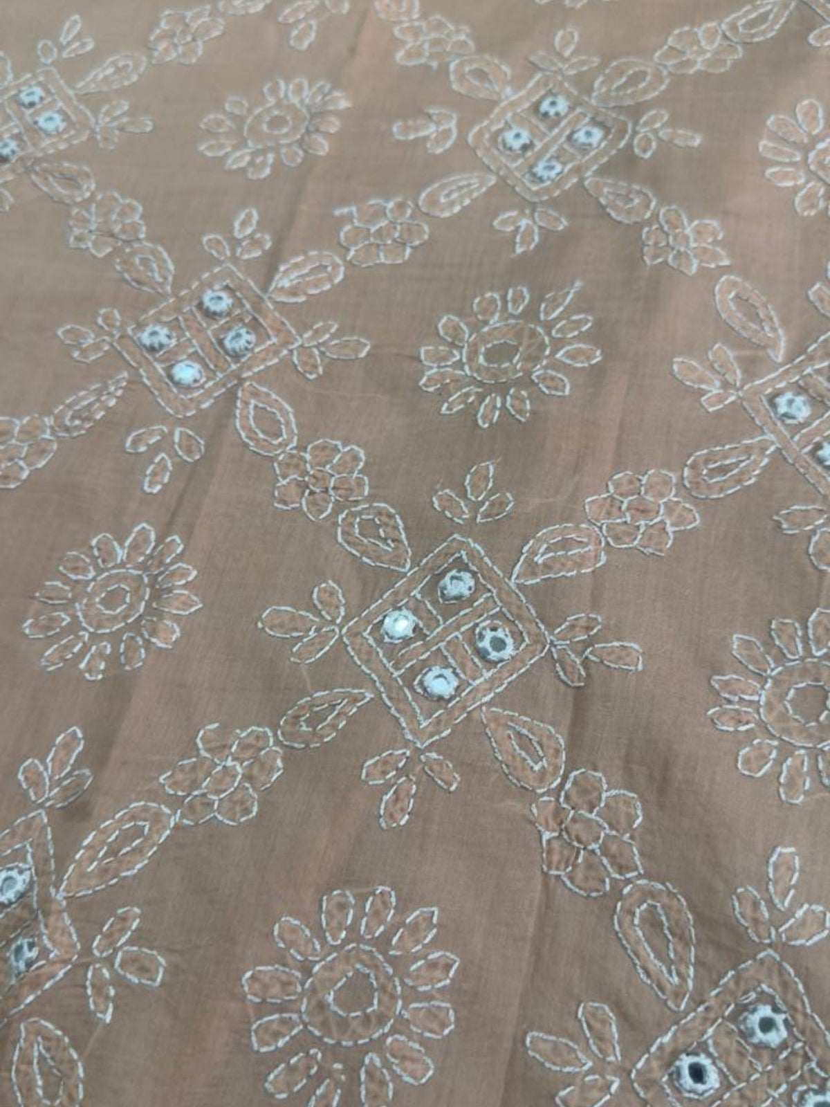 Peach-Fehm Lawn Embroidered Unstitched Shirt
