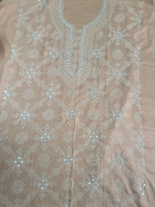 Peach-Fehm Lawn Embroidered Unstitched Shirt