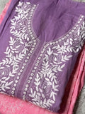 Purple-Fehm Lawn Embroidered Unstitched 3-Piece Suit