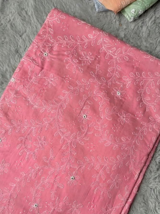 Pink-Fehm Lawn Embroidered Unstitched Shirt