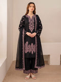 Black Duas Boutique Linen Embroidered Stitched 3-Piece Suit-Gulrukh