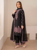 Black Duas Boutique Linen Embroidered Stitched 3-Piece Suit-Gulrukh