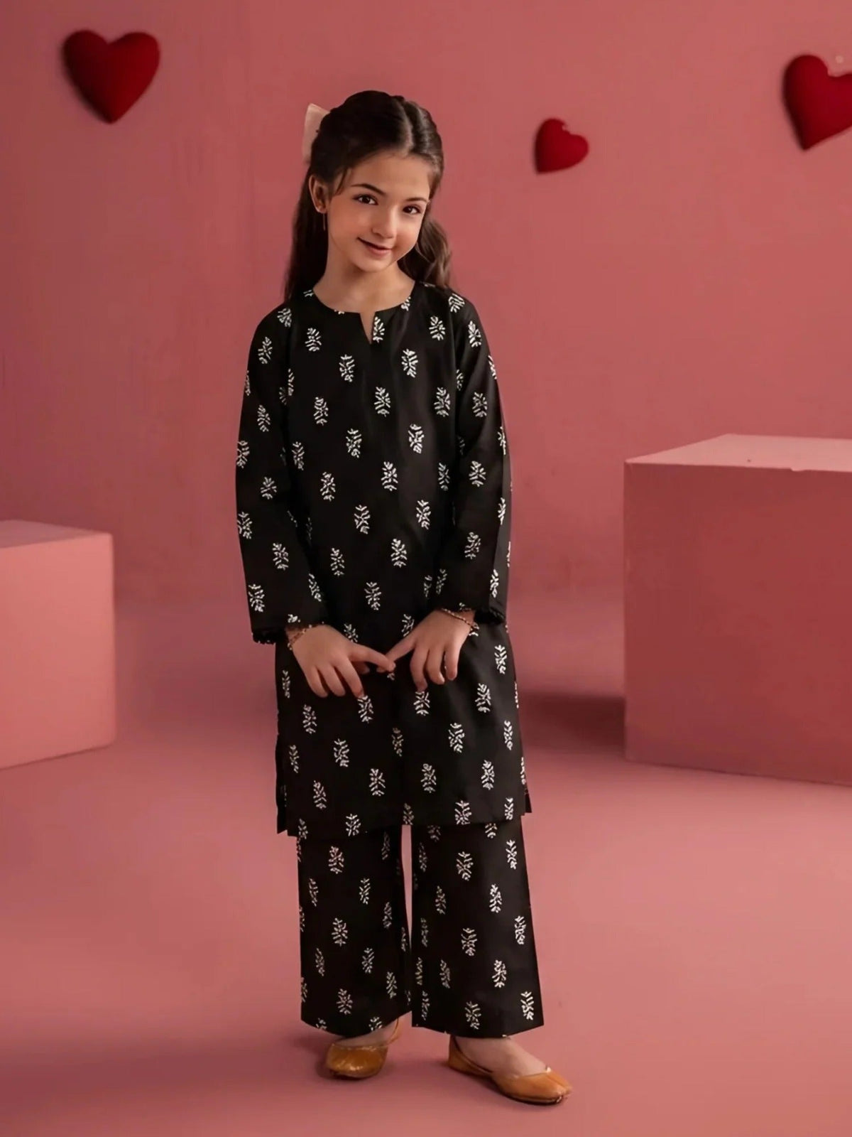 Black-Libas e Khaas Linen Printed Stitched 2-Piece Suit-Edge