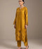 Savarna Silk Embroidered Stitched 2-Piece Suit-Mustard 63